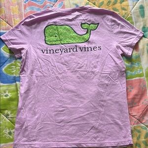 Vineyard Vines Lavender Tee with Green Whale